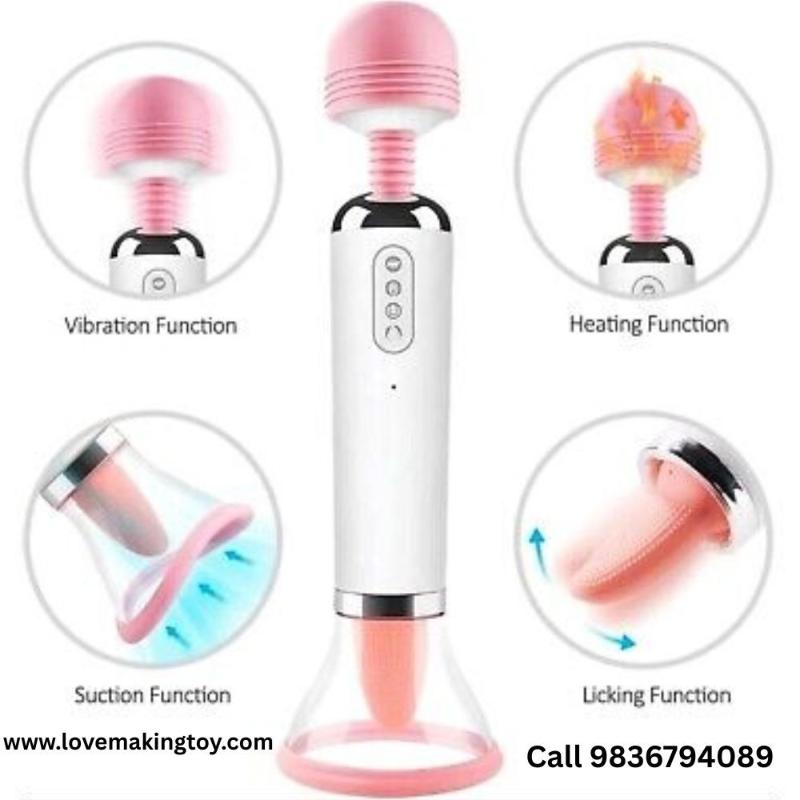 Vibrator 3 In 1 G Spot With Suction Cup and Tongue Rechargeable Call 9836794089
